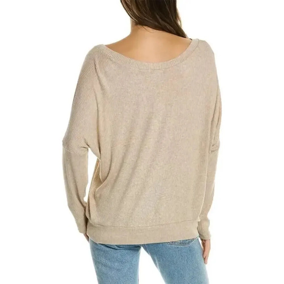 Eberjey Elon The Ballet Pullover Top Womens Large Oatmeal Lounge Comfy Grandma - Picture 2 of 8